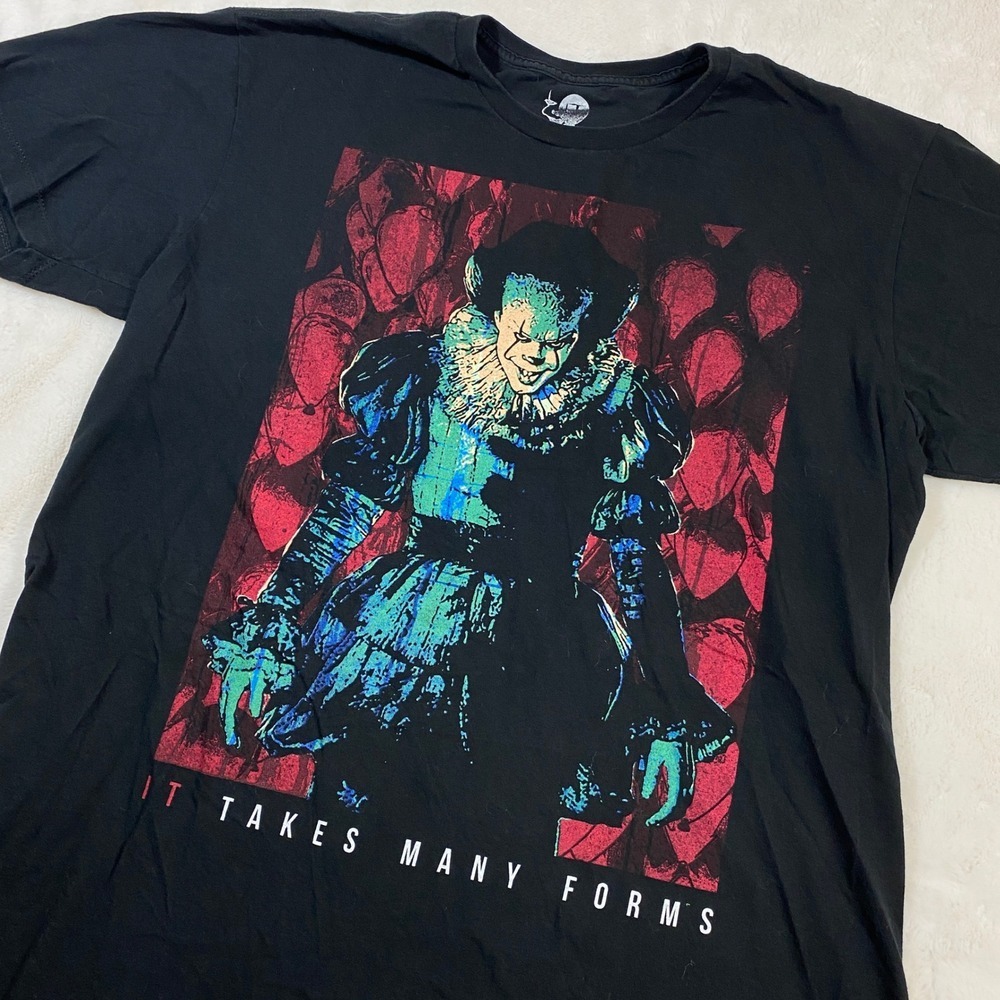 IT Movie Pennywise Clown T-Shirt Mens XL Horror Film Graphic Tee Clown